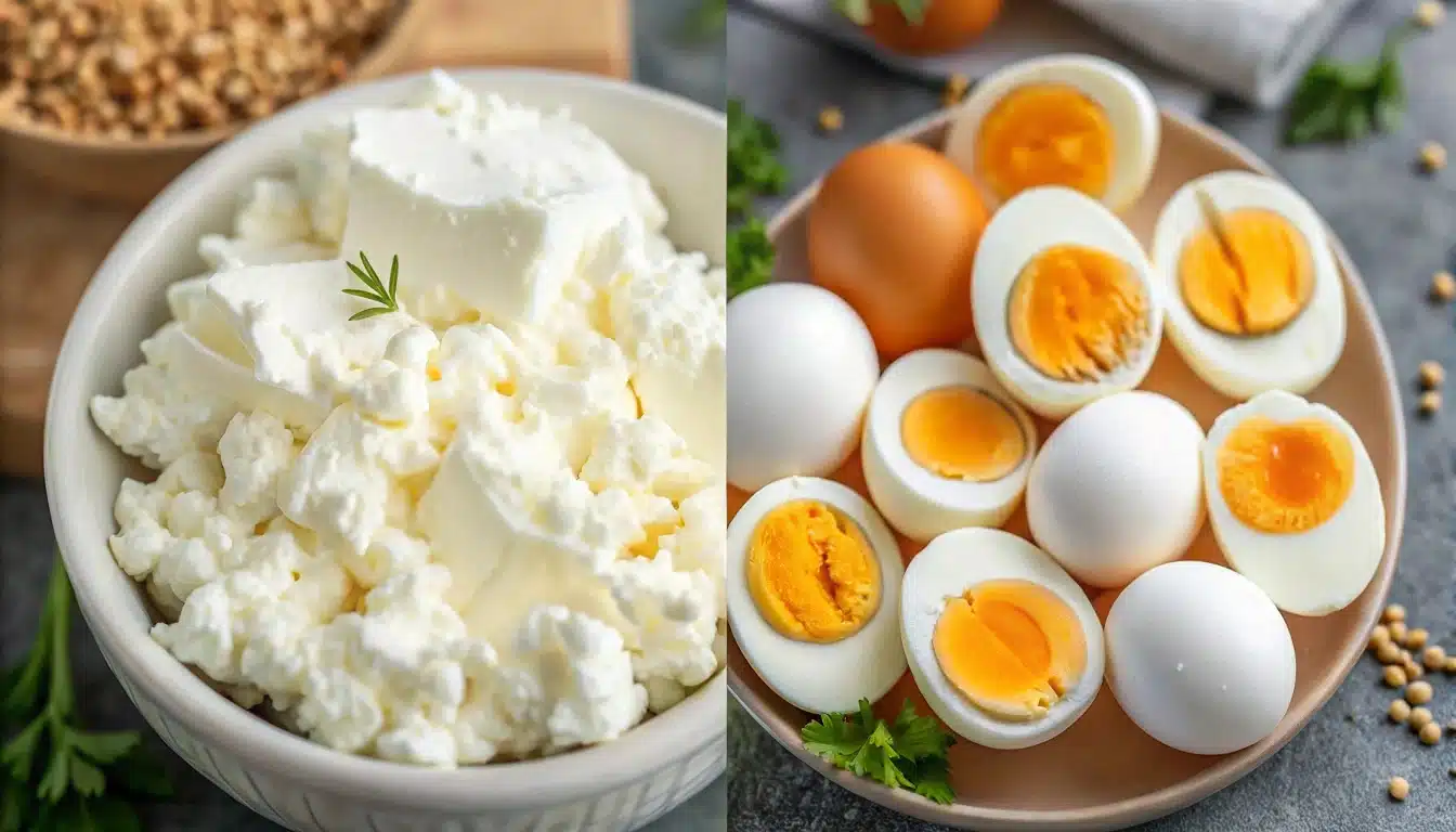 Is cottage cheese high in protein than eggs?