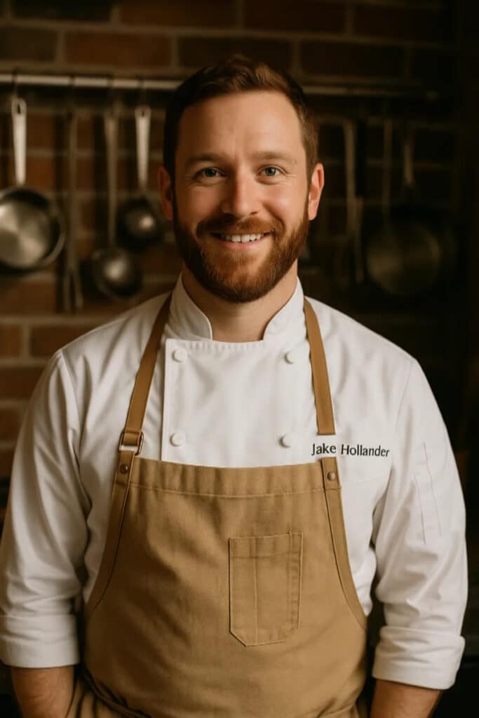 : Jake Hollander, smiling American chef and recipe creator,