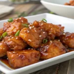 honey garlic chicken bites with sticky glaze