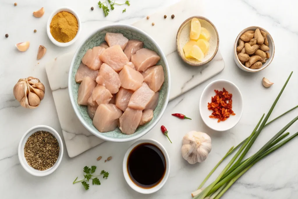 ingredients for honey garlic chicken bites