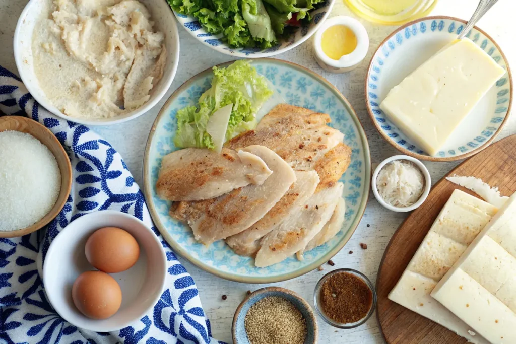 ingredients for chicken caesar sandwich