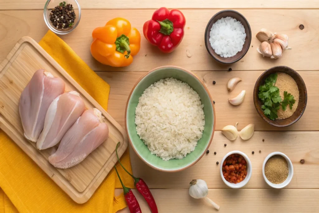 ingredients for cajun chicken and rice