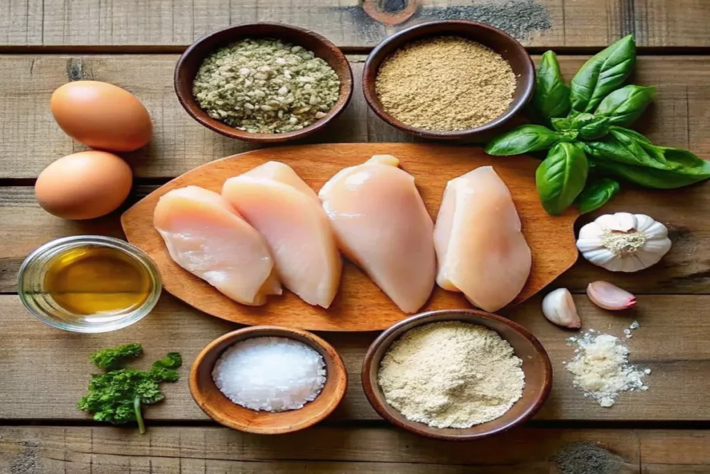 ingredients for parmesan herb crusted chicken Cheesecake Factory