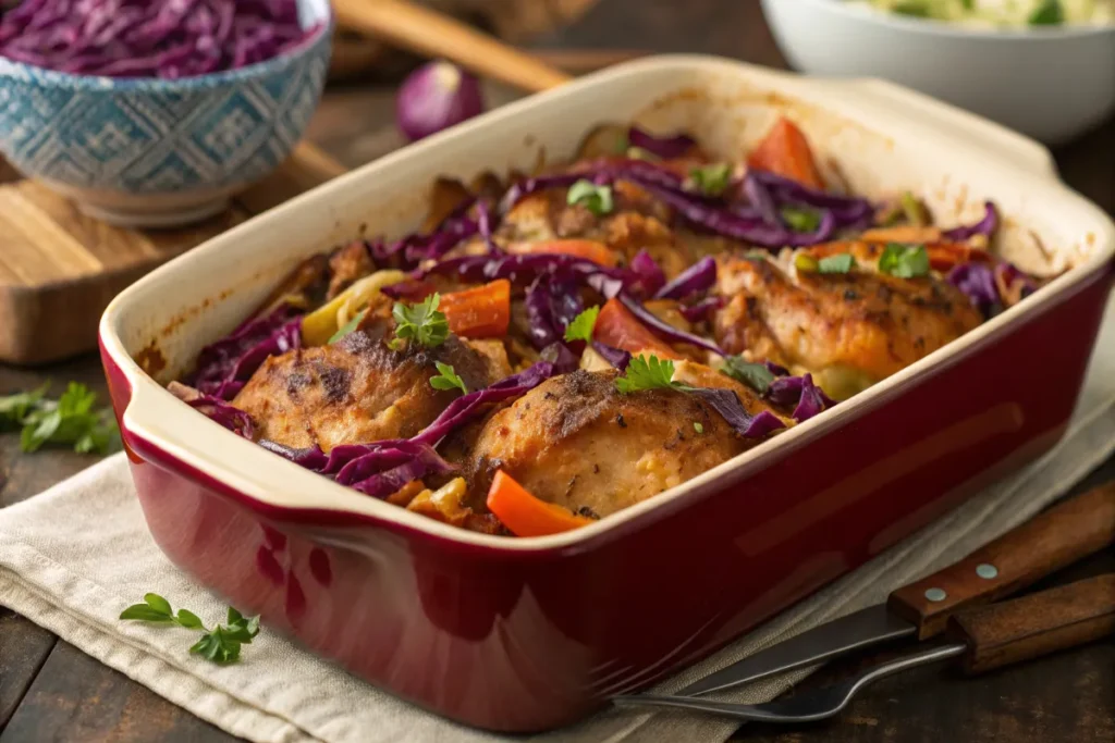 Honey Garlic Chicken and Cabbage Casserole – Budget-Friendly Recipe