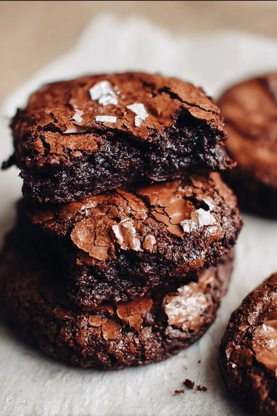 Fudgy chewy browkies (brookies) fresh out of the oven, ready to enjoy.