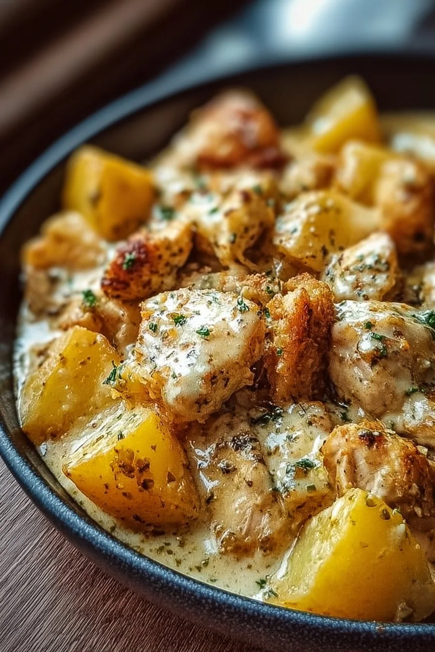 Garlic Parmesan Chicken and Potatoes in a crockpot recipe.