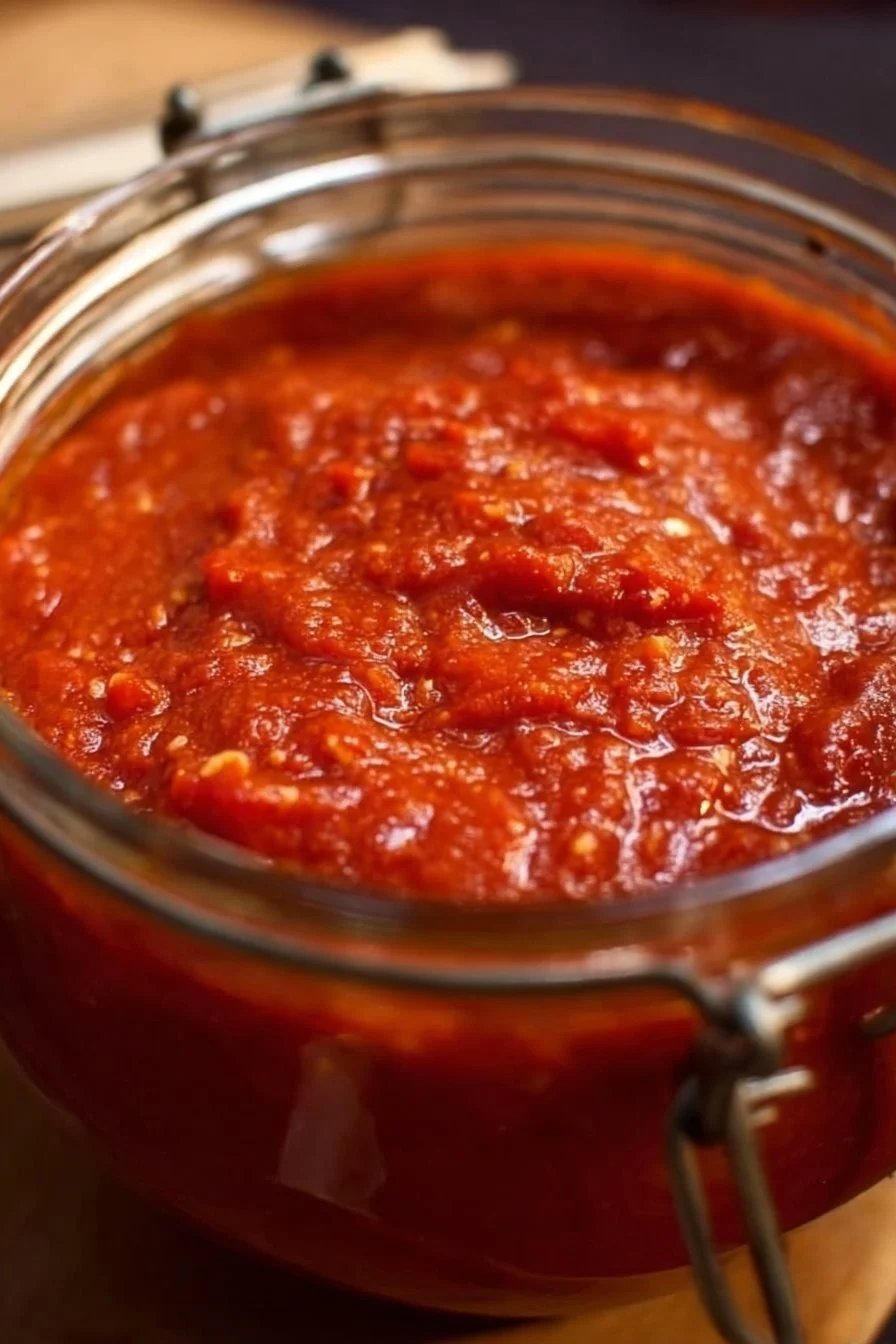 Homemade pizza sauce ingredients and preparation