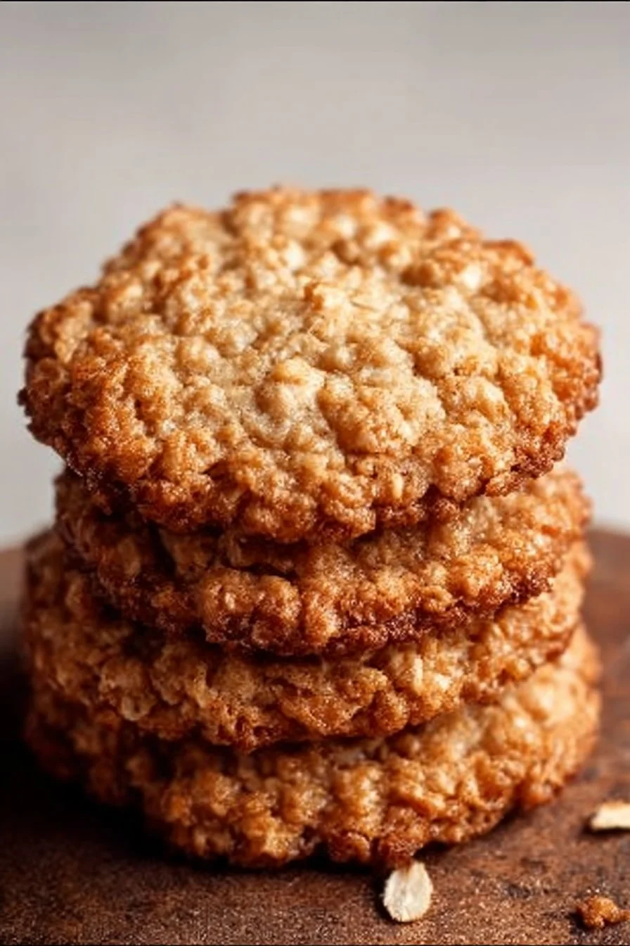 Freshly baked honey oatmeal cookies on a cooling rack