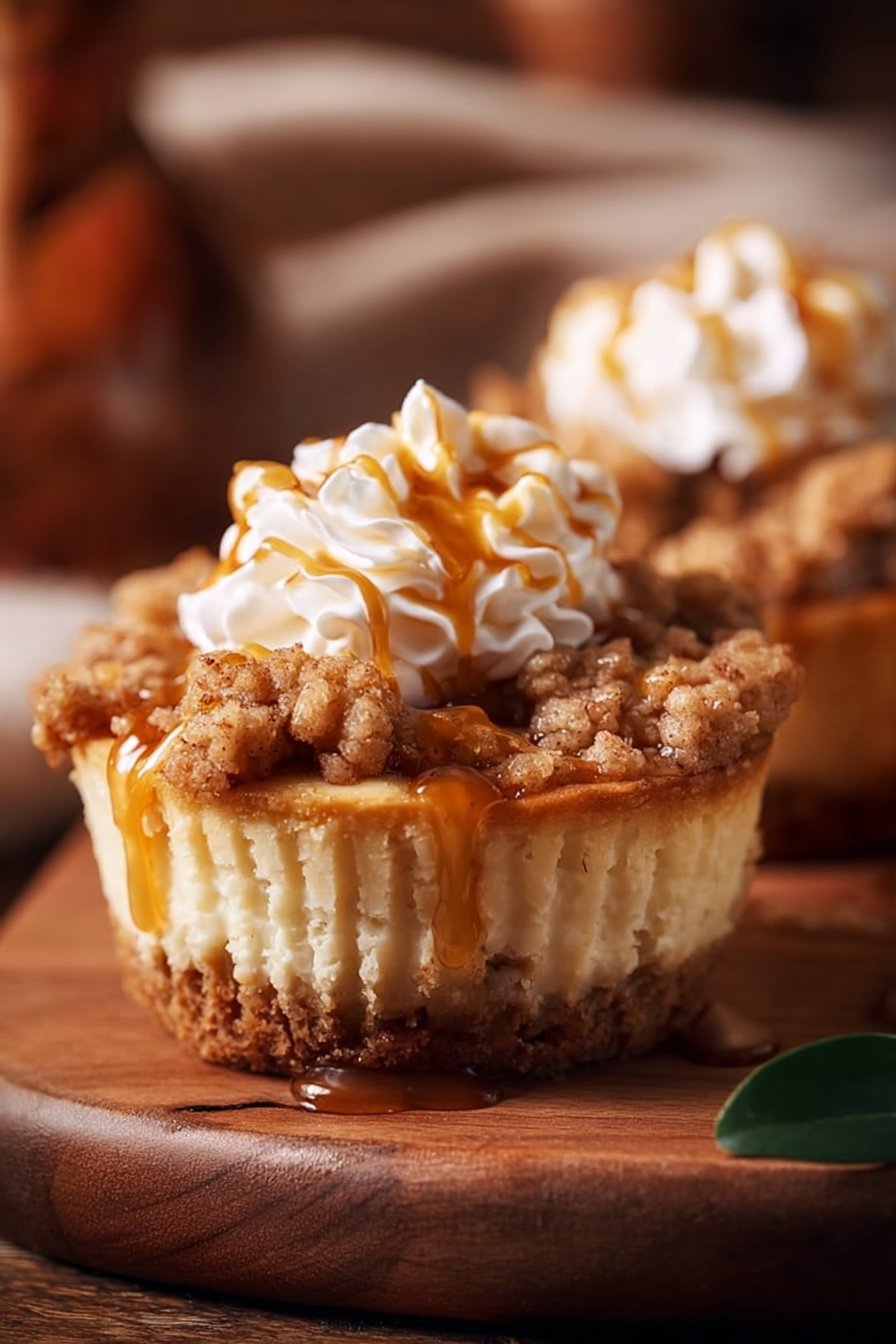 Sweet Apple Crisp Cheesecakes