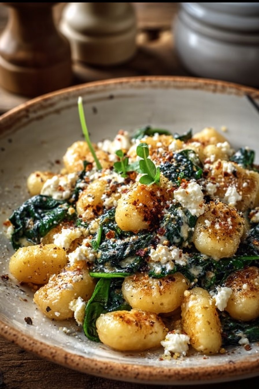 Creamy Gnocchi with Spinach and Feta