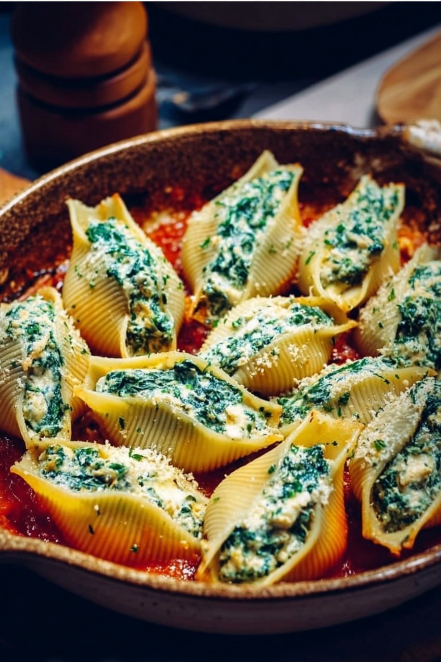 Spinach and Ricotta Stuffed Shells