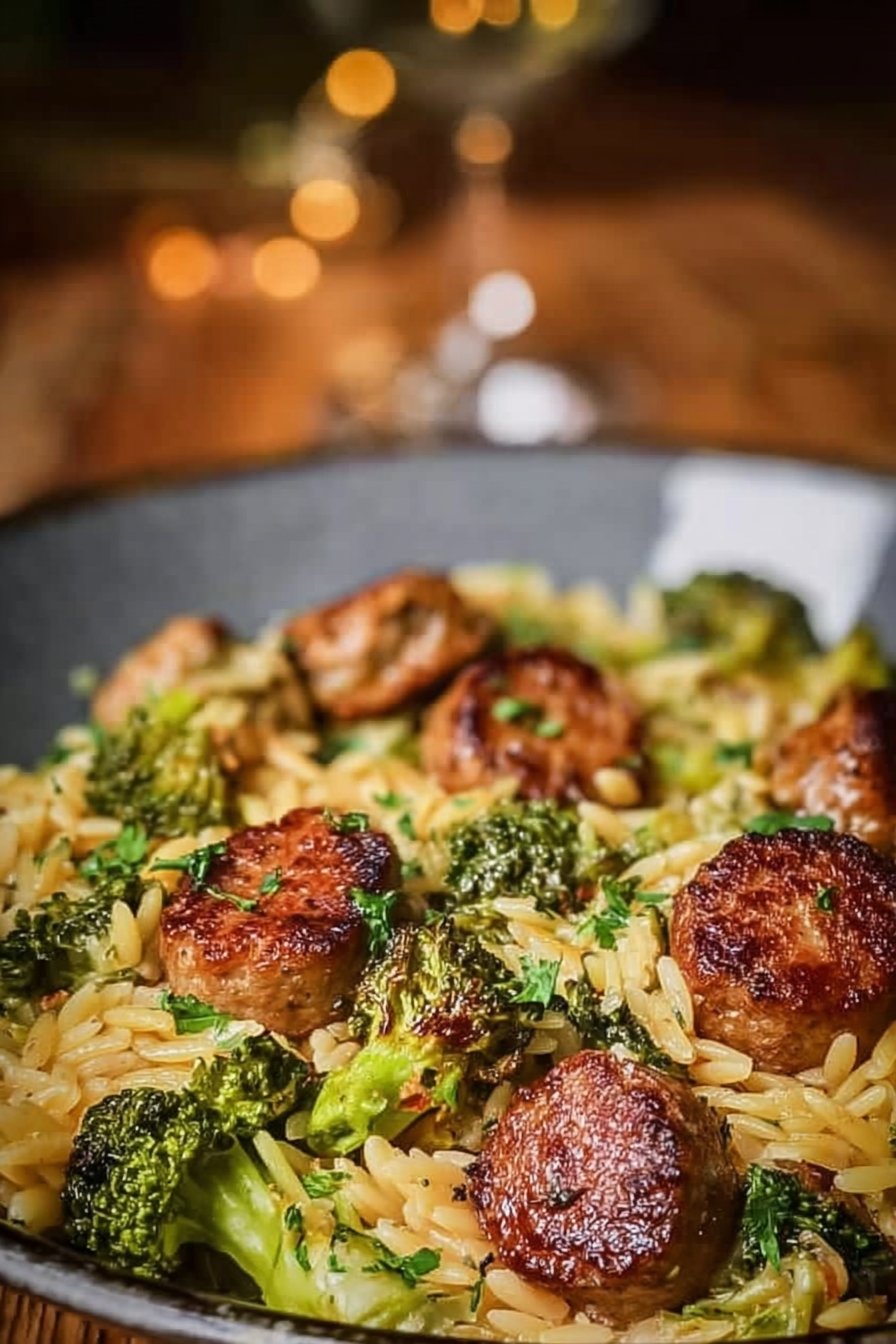 Chicken Sausage and Broccoli Orzo