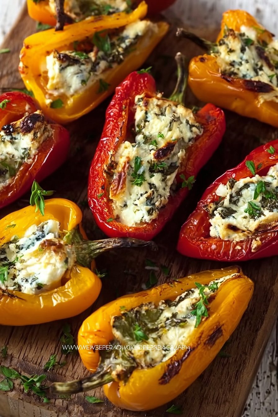 Goat Cheese Stuffed Mini Peppers (Easy Appetizer!)