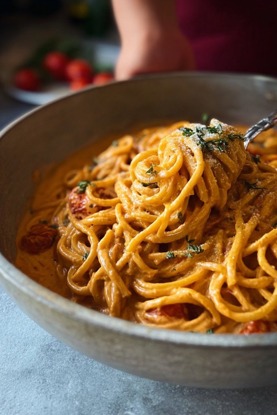 Roasted Tomato and Garlic Ricotta Pasta