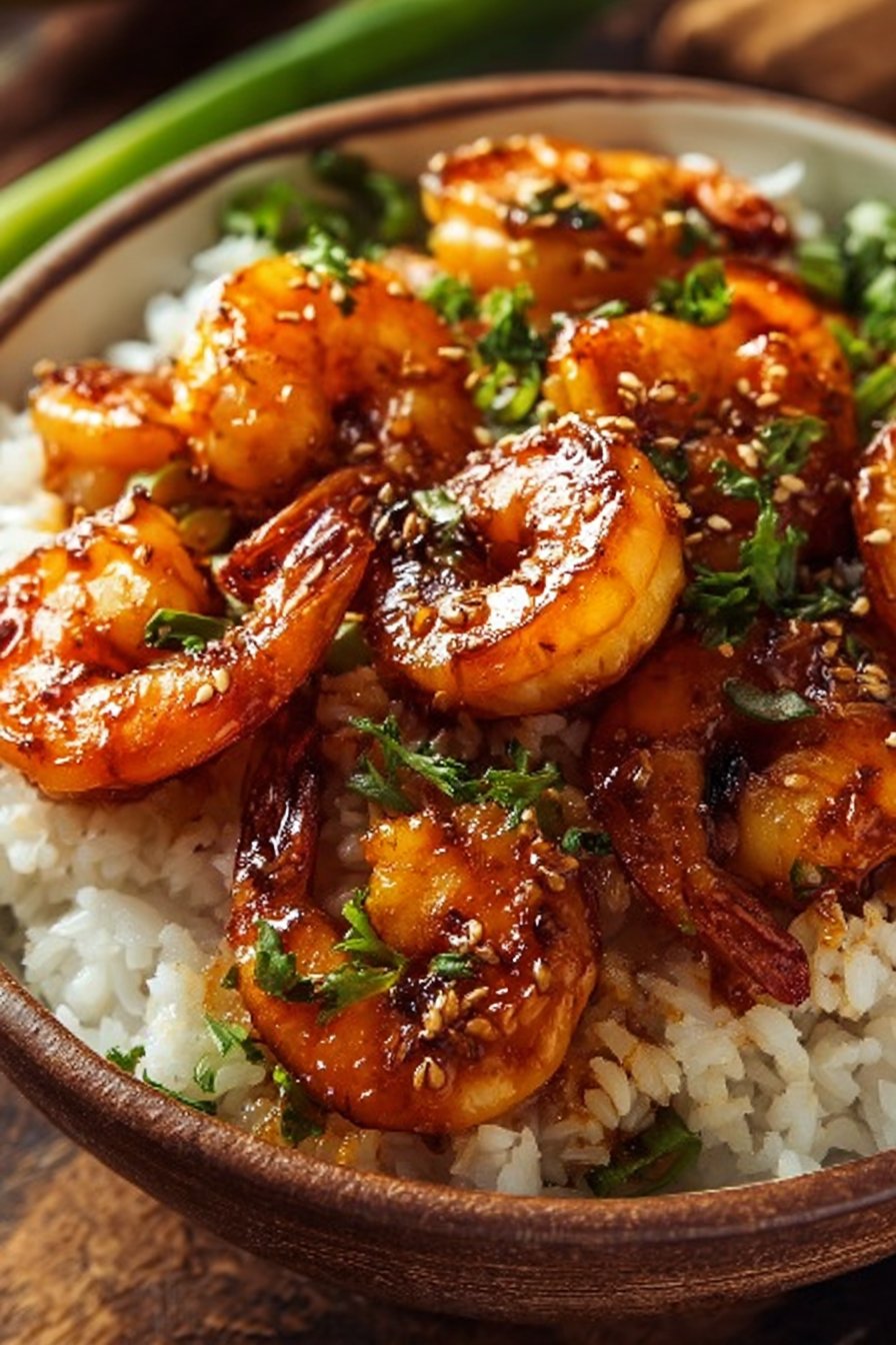 Honey Garlic Shrimp Bowls