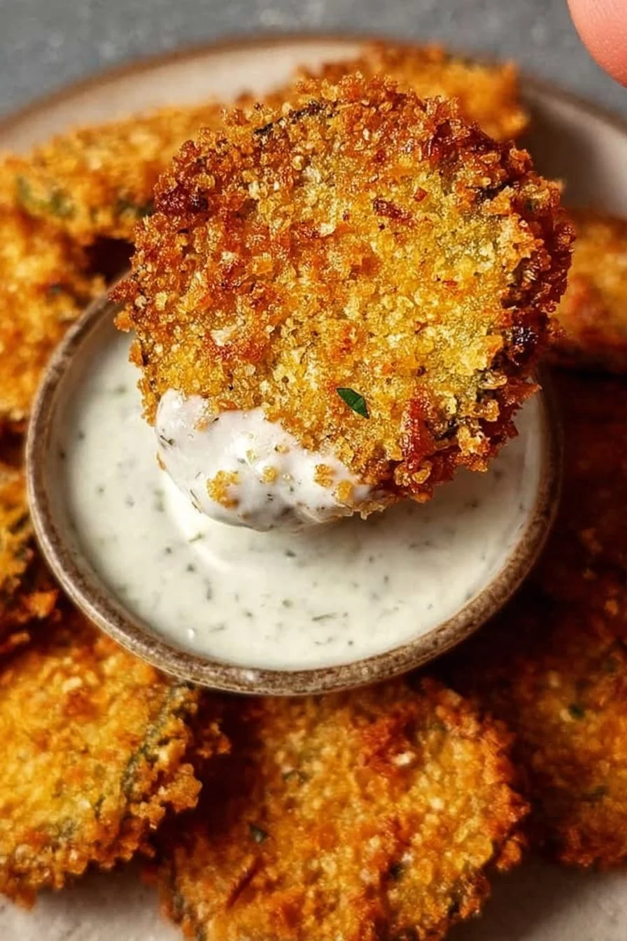 Crispy air fryer fried pickles served as a delicious appetizer