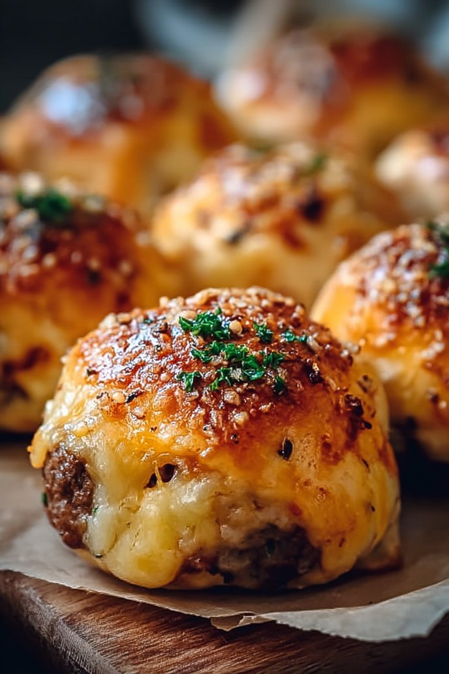 Garlic Parmesan Cheeseburger Bombs Recipe