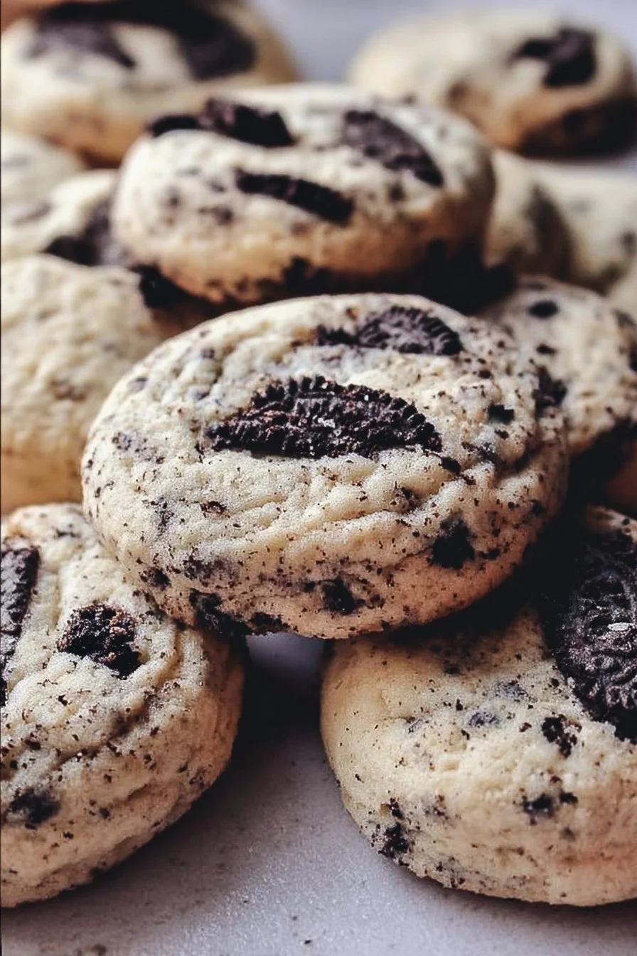 Delicious homemade cookies and cream cookies dessert fresh from the oven