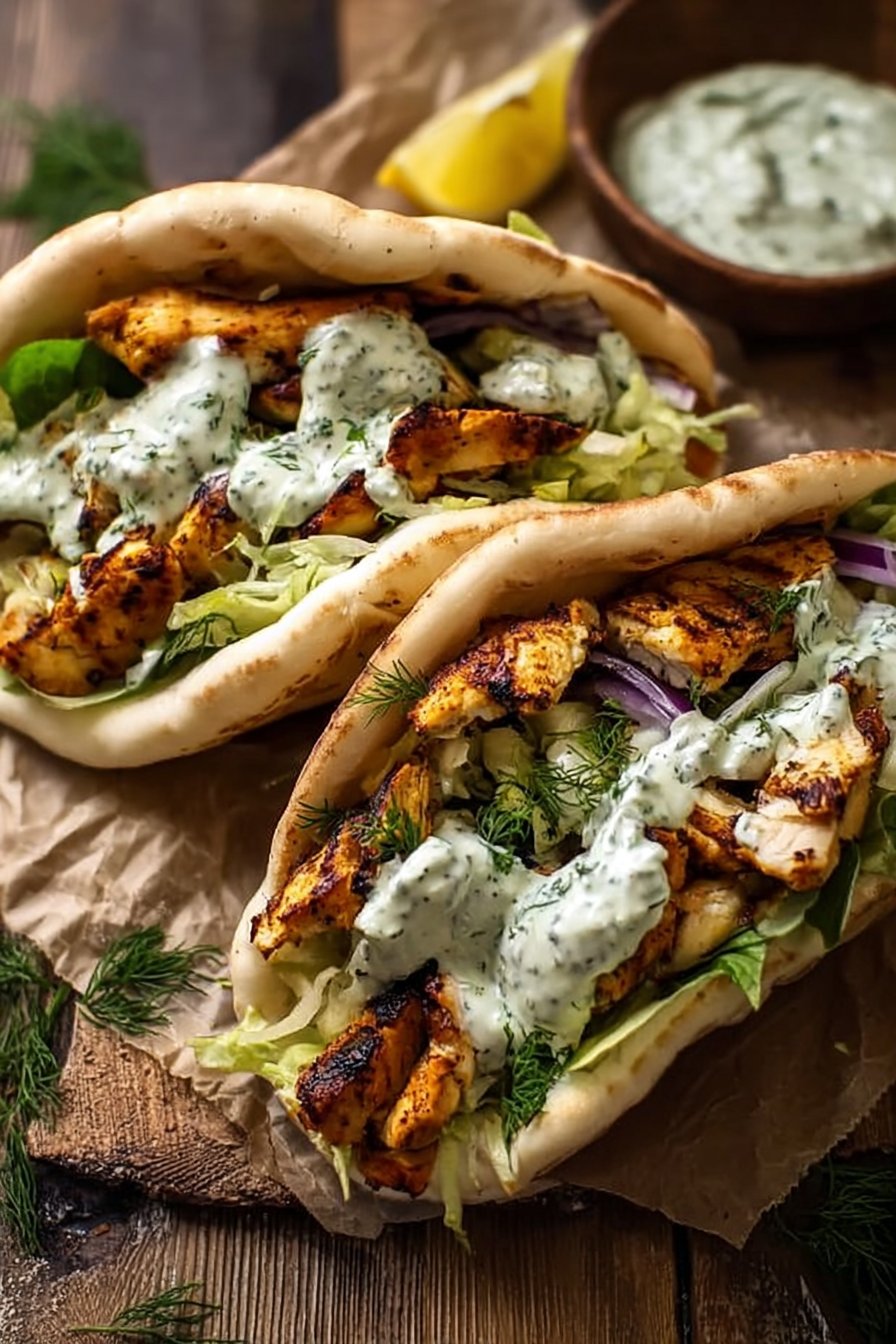 Sheet Pan Chicken Pitas with Herby Ranch
