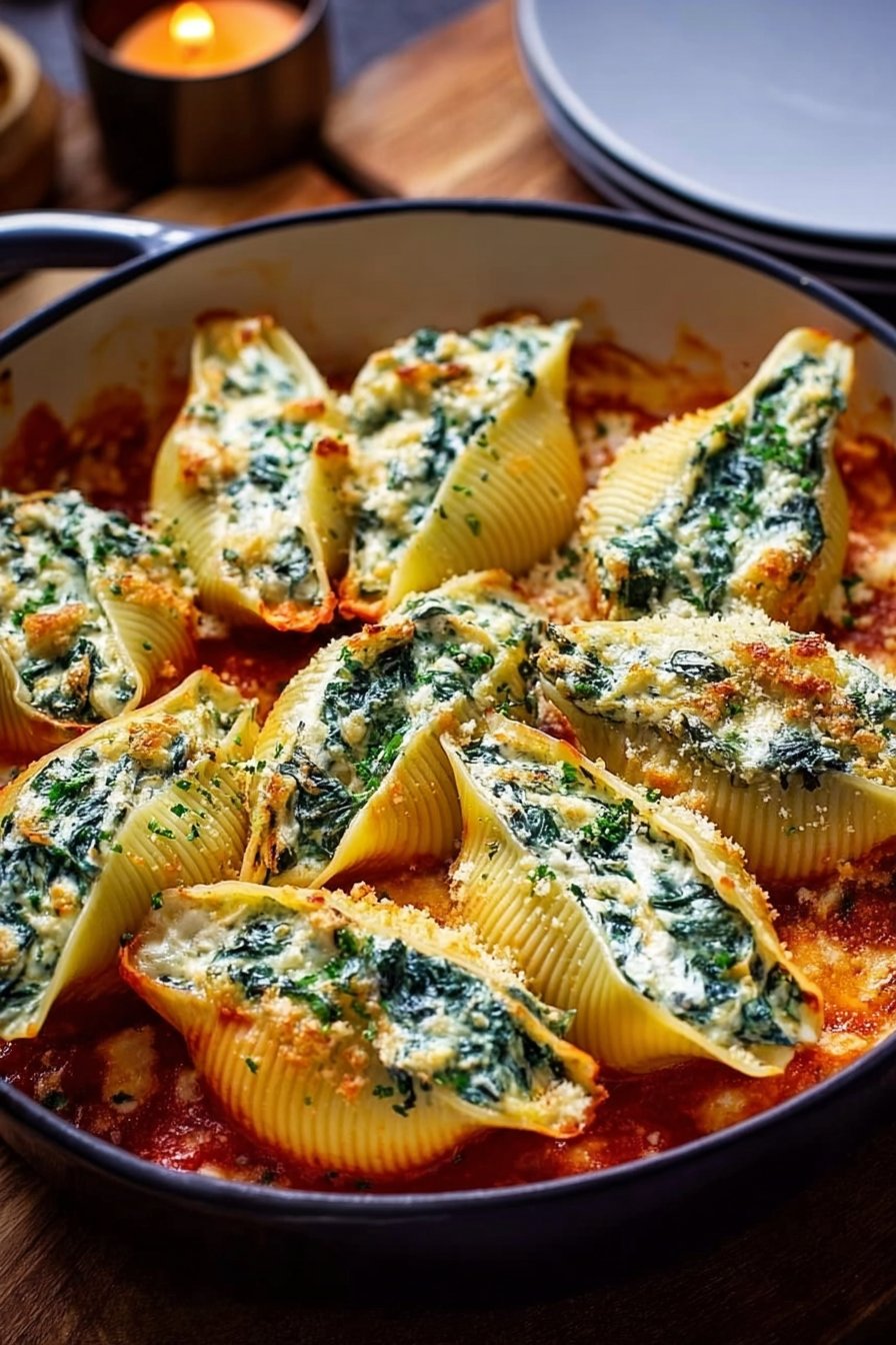 Spinach and Ricotta Stuffed Shells