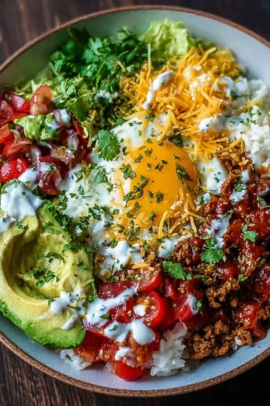 Easy low carb burrito bowl recipe, ready in 25 minutes, protein-packed breakfast