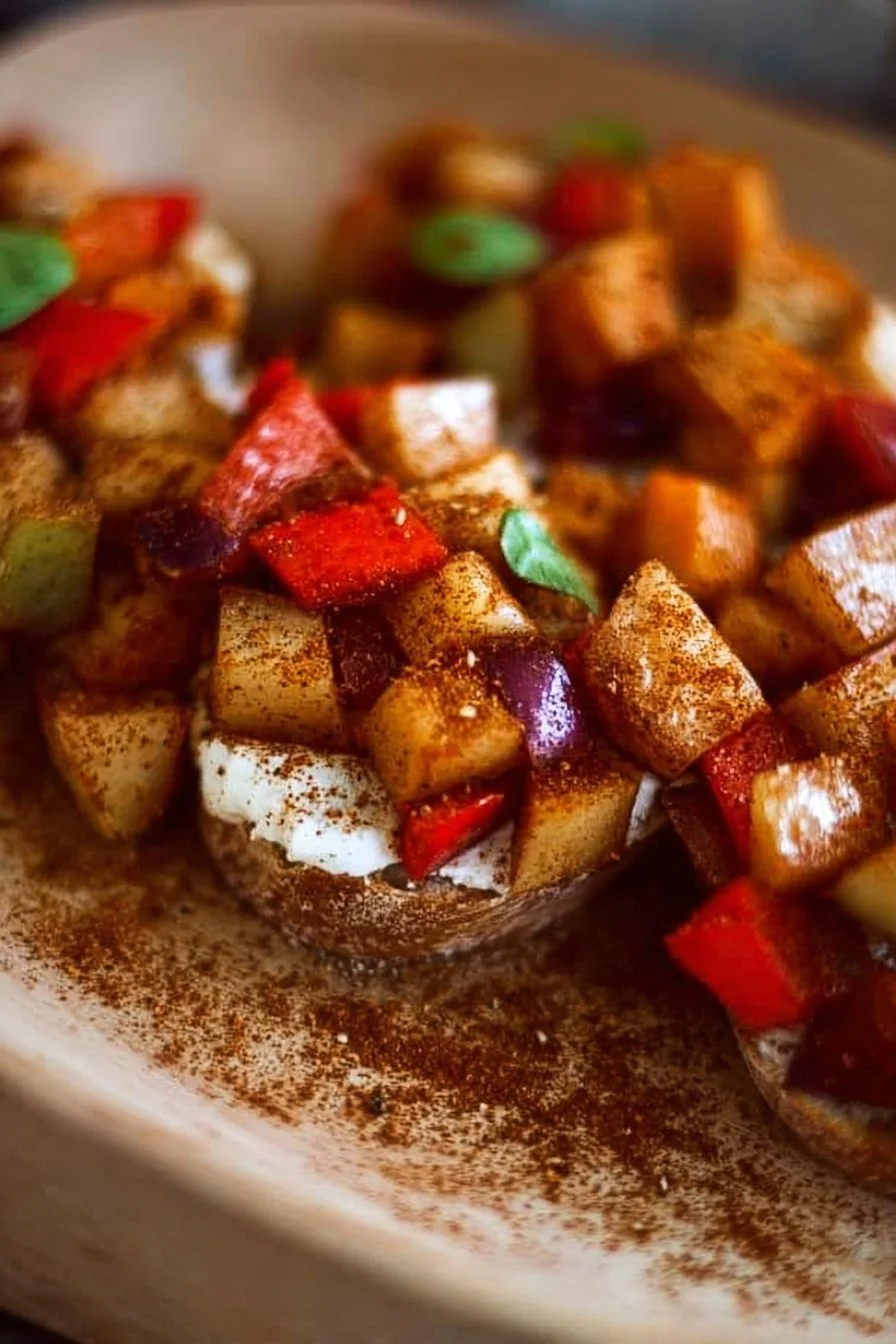 Delicious Fall Bruschetta topped with seasonal ingredients for a festive appetizer.