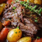 5-star slow cooker pot roast with vegetables ready to serve