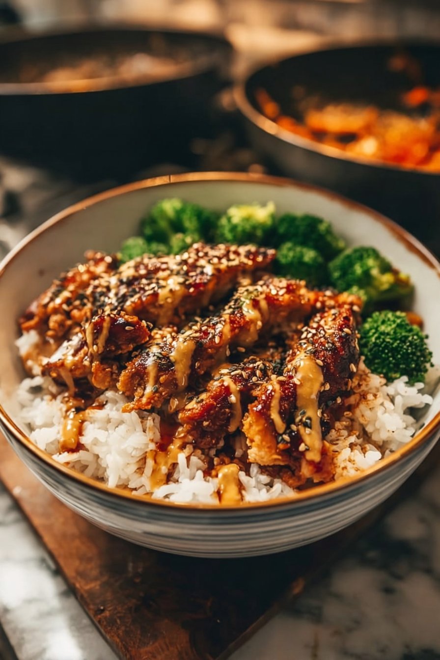 Sticky Chicken Rice Bowls