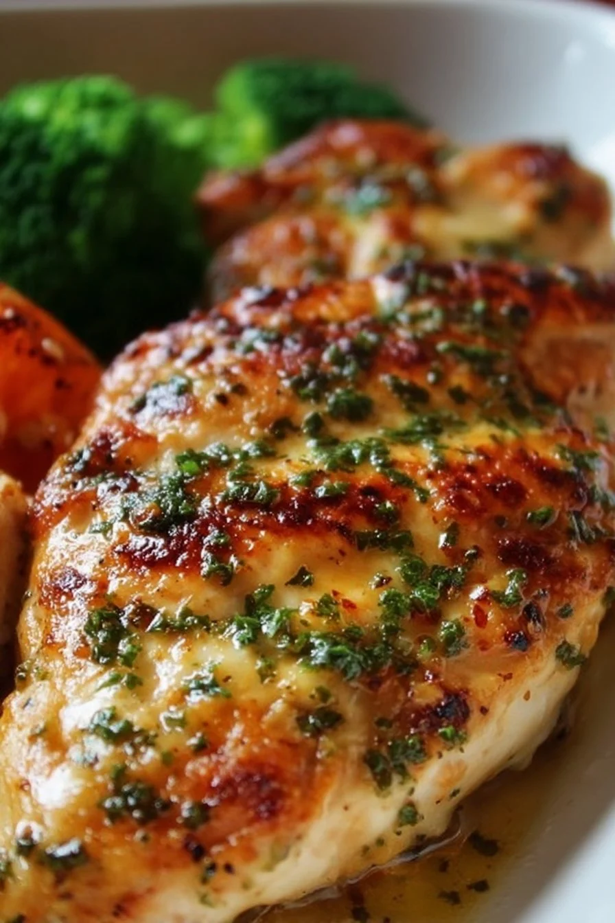 Melt in your mouth chicken dish served on a plate with herbs and spices