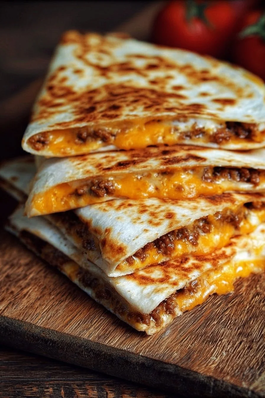 Delicious Smashburger Quesadillas served with toppings and sides