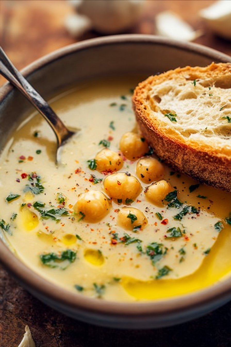 Garlic Chickpea Soup