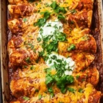 Quick and easy chicken enchiladas ready to serve