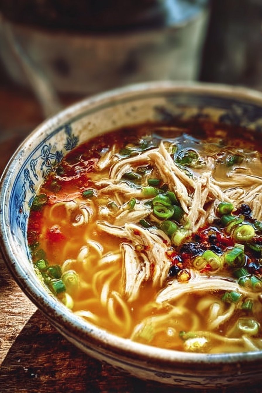 Aromatic Ginger Garlic Chicken Noodle Soup - Alrightwithme