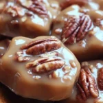 Delicious homemade Vanilla Pecan Pralines topped with pecans and vanilla flavor