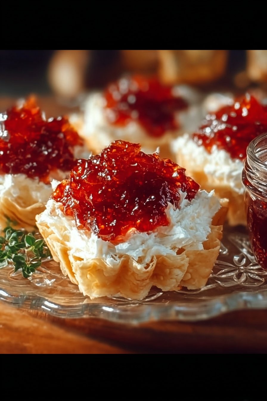 Quick Pepper Jelly Cream Cheese Appetizer Dip and Bites