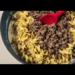 Delicious 30-minute ground beef stroganoff served on a plate