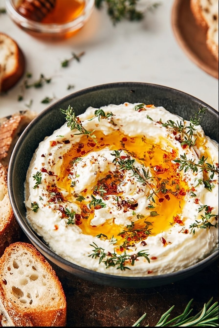 Delicious Ricotta Dip with Hot Honey