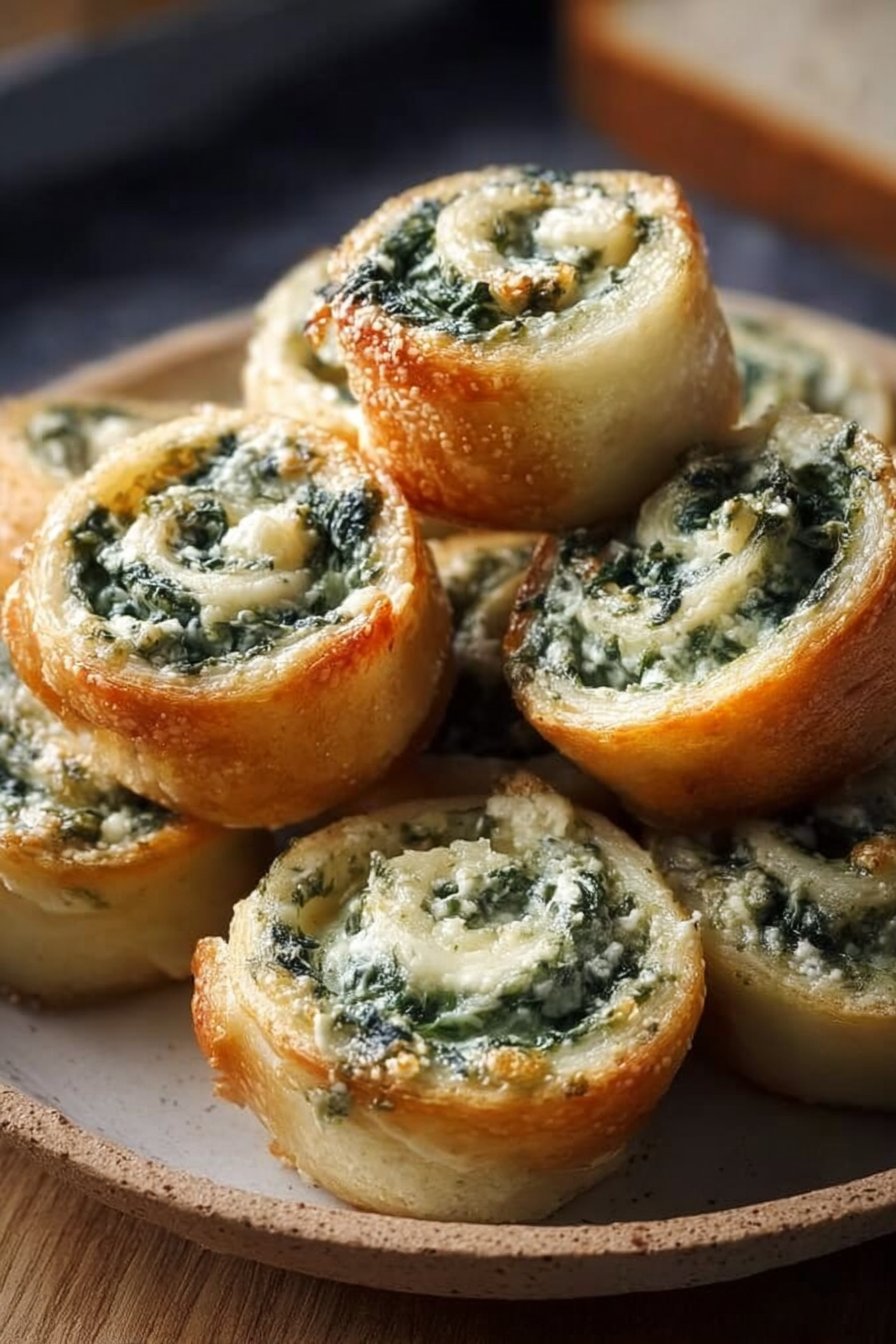 Spinach Dip in Bite-Sized Pinwheels