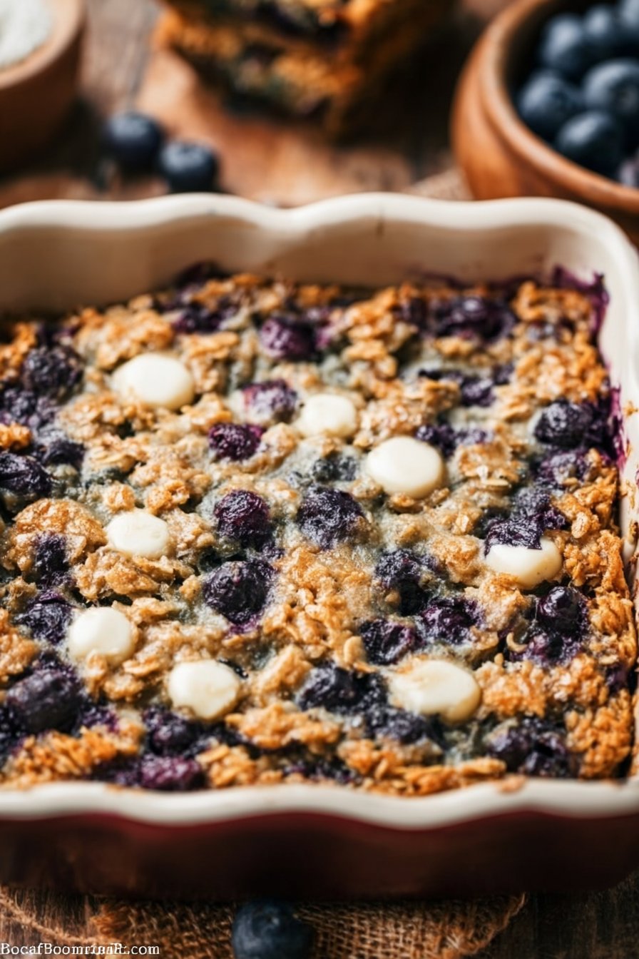 Healthy Blueberry Breakfast Baked Oatmeal