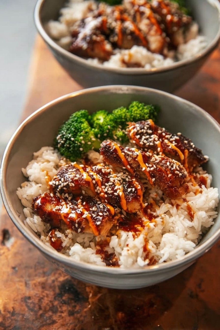 Sticky Chicken Rice Bowls