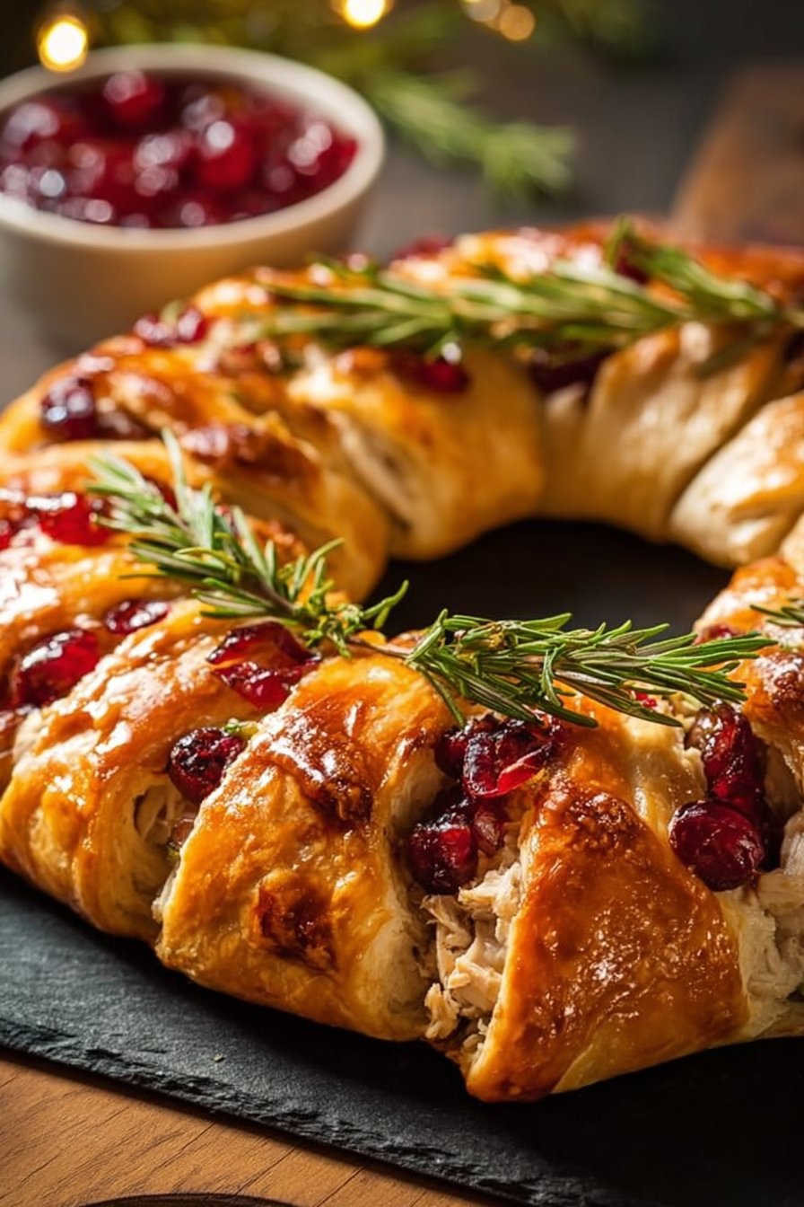 Savory Turkey and Cranberry Crescent Ring