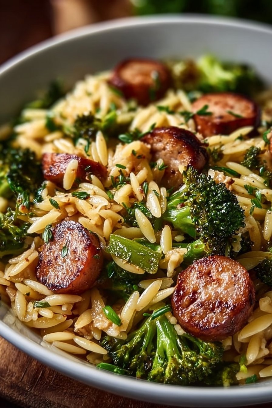 Chicken Sausage and Broccoli Orzo – Quick, Easy, and Packed with Flavor