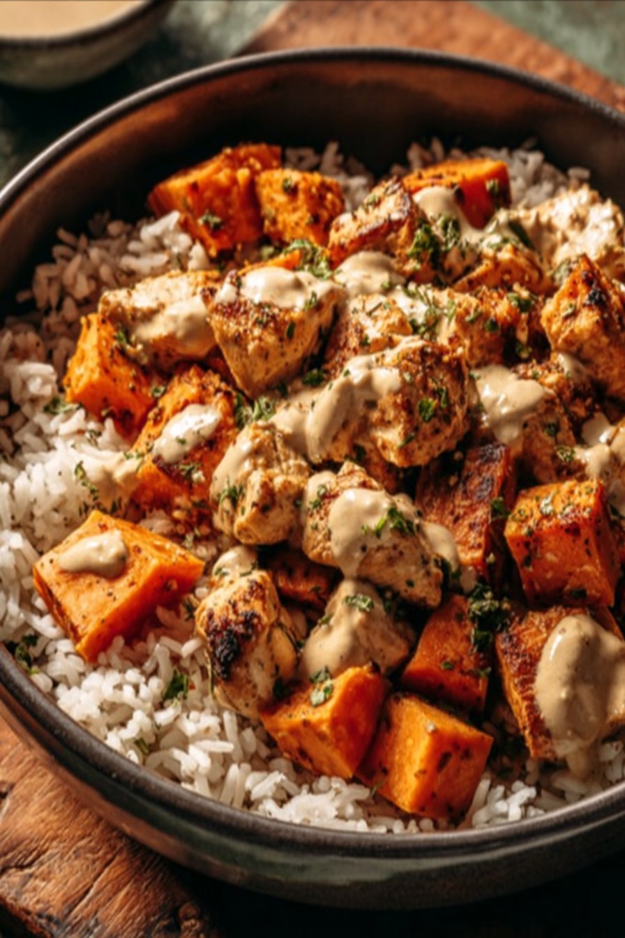 Chicken and Sweet Potato Rice Bowl