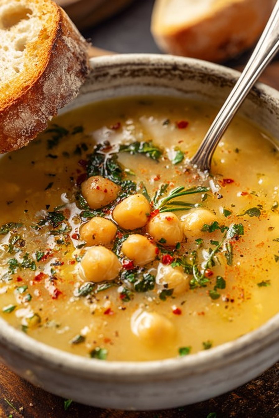 Garlic Chickpea Soup