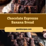 Delicious Chocolate Espresso Banana Bread with chocolate chunks and espresso beans