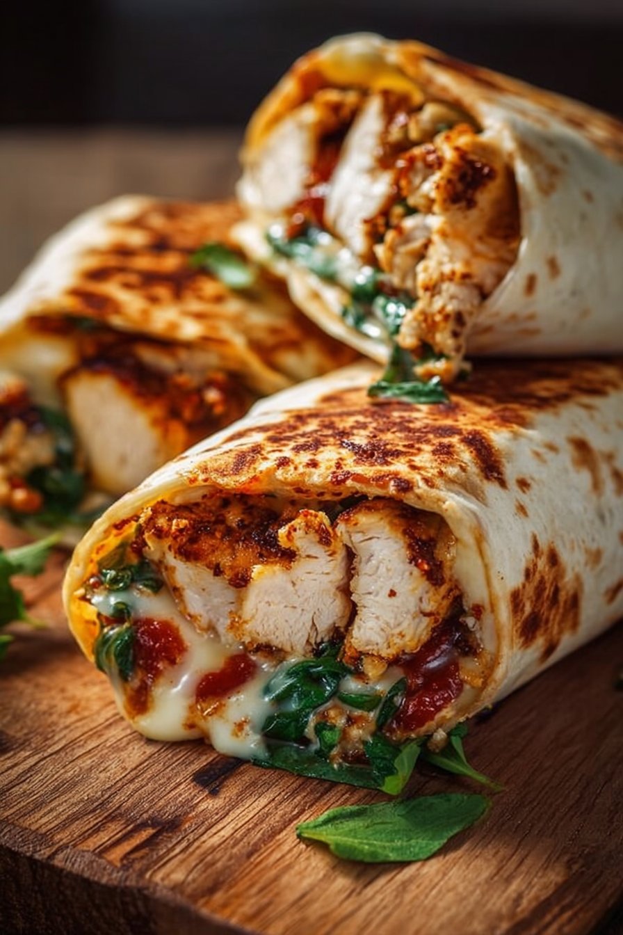 Air Fryer Chicken & Mozzarella Wraps