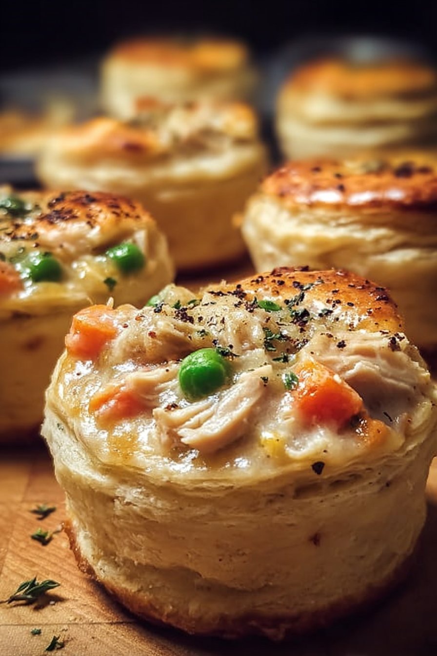 Chicken Pot Pie Biscuit Cups
