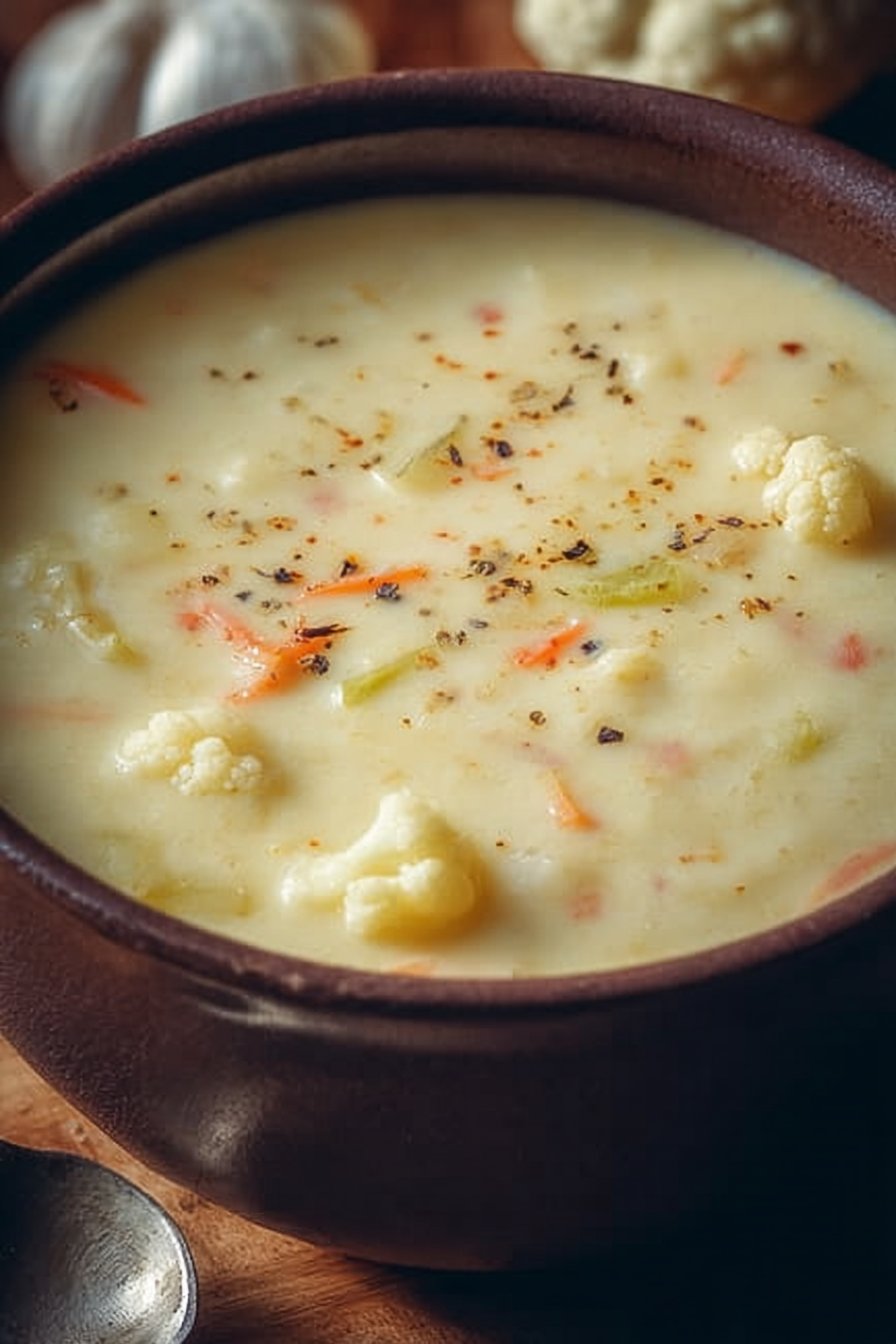 Cheesy Cauliflower Soup