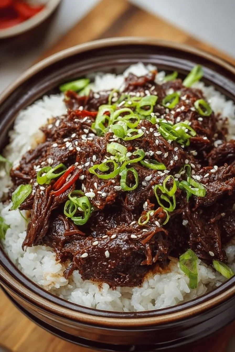 Slow Cooker Korean Beef cooked to perfection in a slow cooker