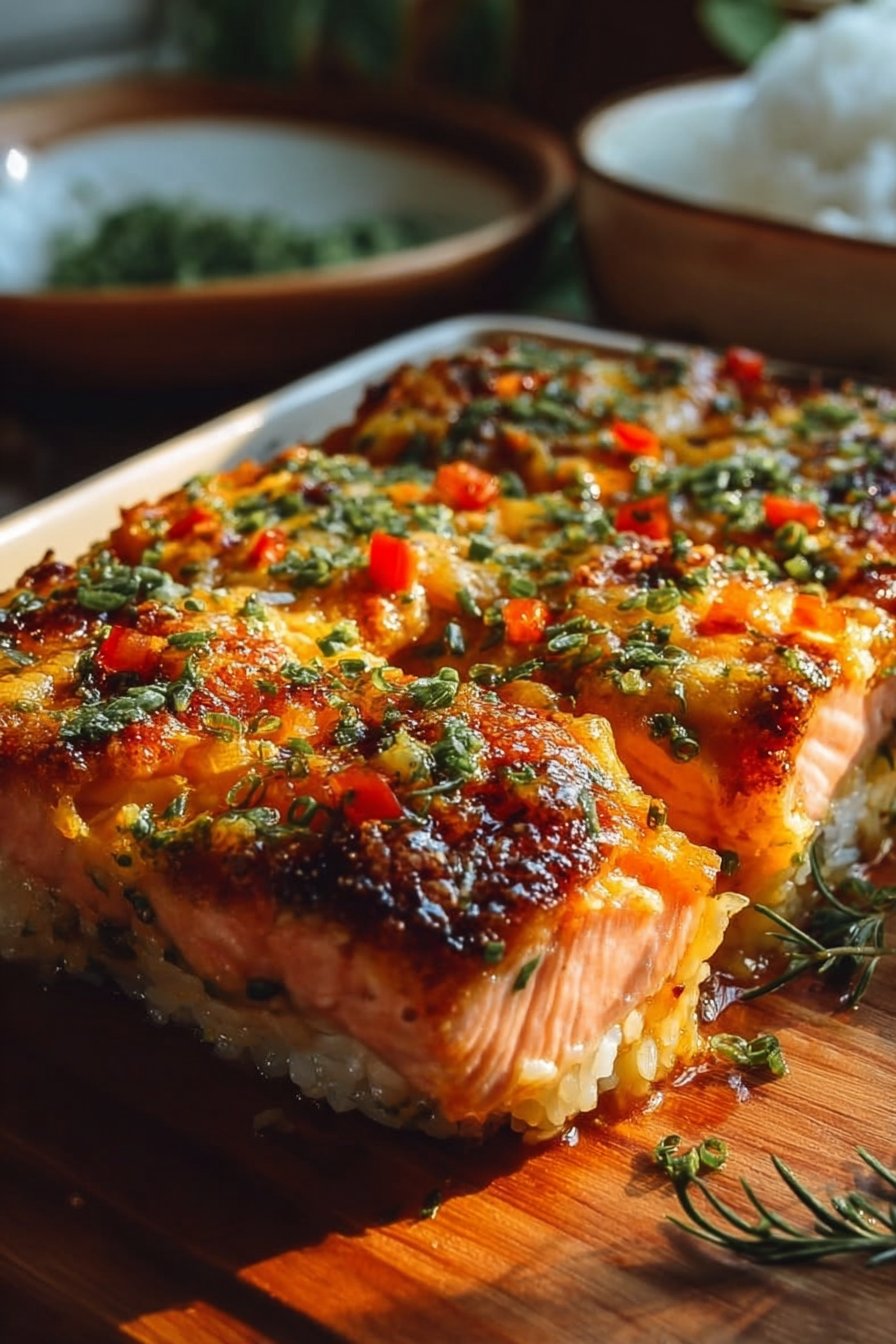 Spicy Salmon Sushi Bake Recipe